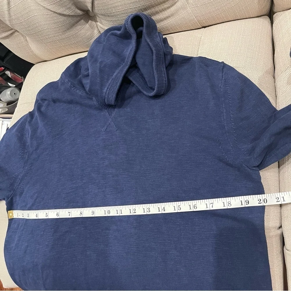 AR:  Banana Republic Mens Medium Hoodie Sweater 100% Cotton Slub Blue